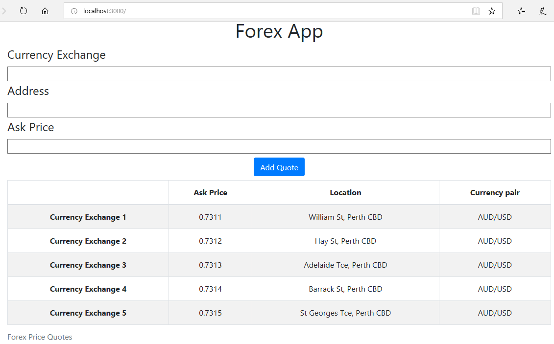 Mock User Interface